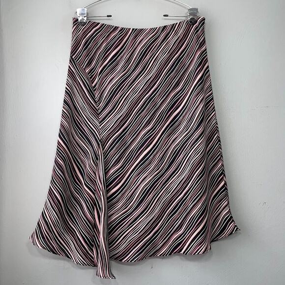 Worthington Woman Plus Size 16W Pink Diagonal Striped Y2K Skirt Asymmetrical - Picture 1 of 9